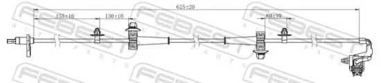 Sensor, Raddrehzahl Vorderachse rechts FEBEST 03606-010 Bild Sensor, Raddrehzahl Vorderachse rechts FEBEST 03606-010
