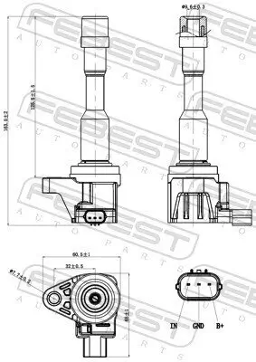 Zündspule Auslassseite FEBEST 03640-001 Bild Zündspule Auslassseite FEBEST 03640-001