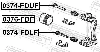 Führungsbolzen, Bremssattel Vorderachse oben FEBEST 0374-FDUF Bild Führungsbolzen, Bremssattel Vorderachse oben FEBEST 0374-FDUF
