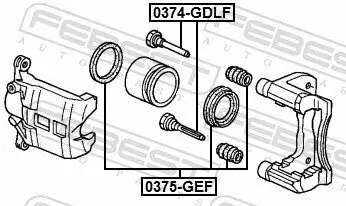Führungsbolzen, Bremssattel FEBEST 0374-GDLF Bild Führungsbolzen, Bremssattel FEBEST 0374-GDLF