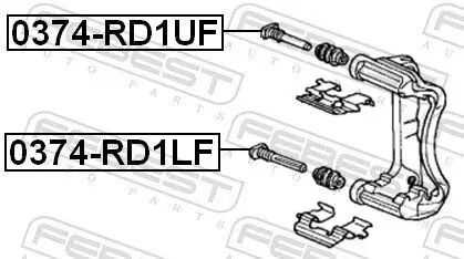 Führungsbolzen, Bremssattel Vorderachse unten FEBEST 0374-RD1LF Bild Führungsbolzen, Bremssattel Vorderachse unten FEBEST 0374-RD1LF