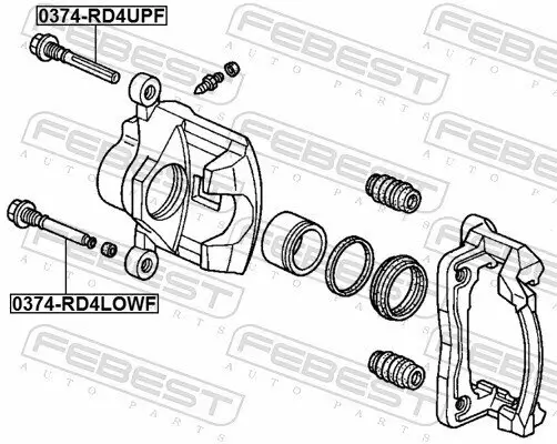 Führungsbolzen, Bremssattel Vorderachse oben FEBEST 0374-RD4UPF Bild Führungsbolzen, Bremssattel Vorderachse oben FEBEST 0374-RD4UPF
