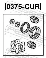 Reparatursatz, Bremssattel Hinterachse FEBEST 0375-CUR Bild Reparatursatz, Bremssattel Hinterachse FEBEST 0375-CUR