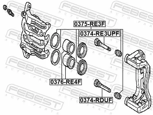 Reparatursatz, Bremssattel Vorderachse FEBEST 0375-RE3F Bild Reparatursatz, Bremssattel Vorderachse FEBEST 0375-RE3F