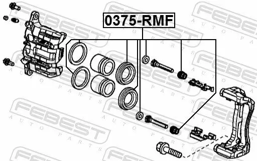 Reparatursatz, Bremssattel Vorderachse FEBEST 0375-RMF Bild Reparatursatz, Bremssattel Vorderachse FEBEST 0375-RMF