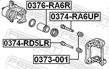 Kolben, Bremssattel Hinterachse FEBEST 0376-RA6R Bild Kolben, Bremssattel Hinterachse FEBEST 0376-RA6R