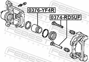 Kolben, Bremssattel Hinterachse FEBEST 0376-YF4R Bild Kolben, Bremssattel Hinterachse FEBEST 0376-YF4R
