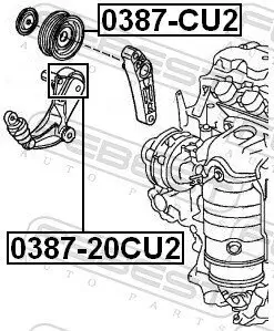 Spannrolle, Keilrippenriemen FEBEST 0387-20CU2 Bild Spannrolle, Keilrippenriemen FEBEST 0387-20CU2