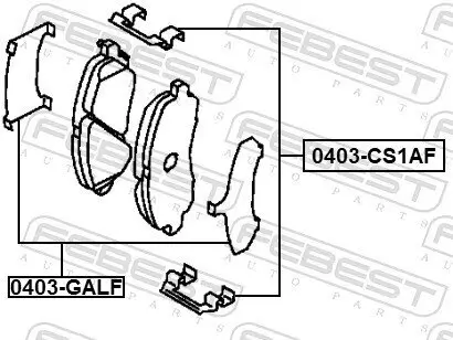 Zubehörsatz, Scheibenbremsbelag FEBEST 0403-CS1AF Bild Zubehörsatz, Scheibenbremsbelag FEBEST 0403-CS1AF