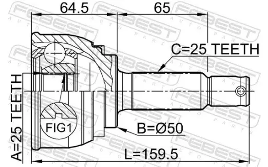 Gelenksatz, Antriebswelle radseitig Vorderachse FEBEST 0410-006 Bild Gelenksatz, Antriebswelle radseitig Vorderachse FEBEST 0410-006