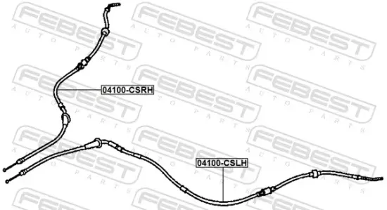 Seilzug, Feststellbremse hinten links FEBEST 04100-CSLH Bild Seilzug, Feststellbremse hinten links FEBEST 04100-CSLH