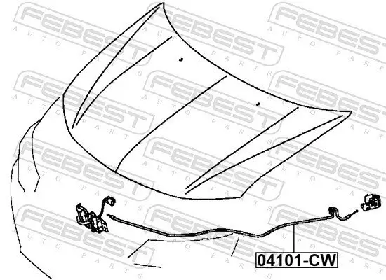 Motorhaubenzug FEBEST 04101-CW Bild Motorhaubenzug FEBEST 04101-CW