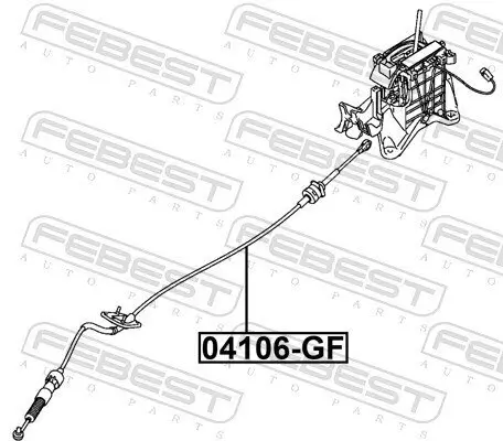 Seilzug, Automatikgetriebe FEBEST 04106-GF Bild Seilzug, Automatikgetriebe FEBEST 04106-GF