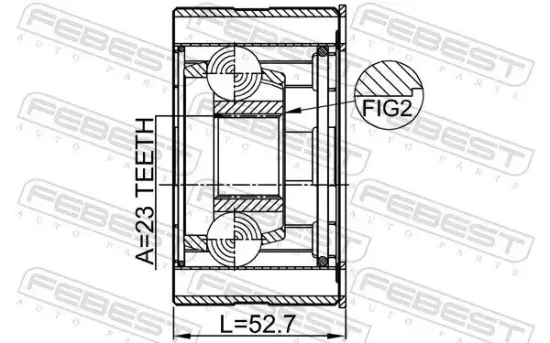 Gelenk, Gelenkwelle FEBEST 0411-CU2WSHA Bild Gelenk, Gelenkwelle FEBEST 0411-CU2WSHA