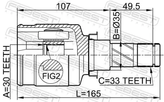 Gelenksatz, Antriebswelle Vorderachse getriebeseitig FEBEST 0411-CY2MT Bild Gelenksatz, Antriebswelle Vorderachse getriebeseitig FEBEST 0411-CY2MT