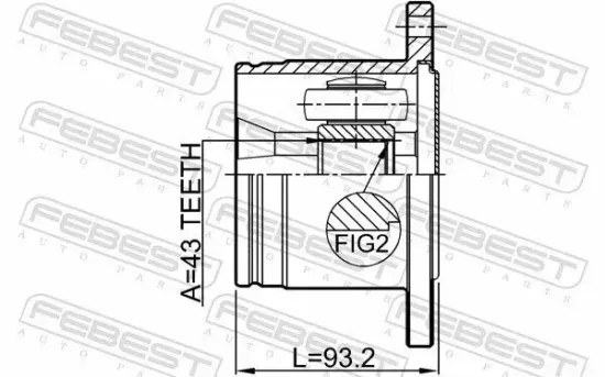 Gelenksatz, Antriebswelle getriebeseitig Hinterachse FEBEST 0411-V75RR Bild Gelenksatz, Antriebswelle getriebeseitig Hinterachse FEBEST 0411-V75RR
