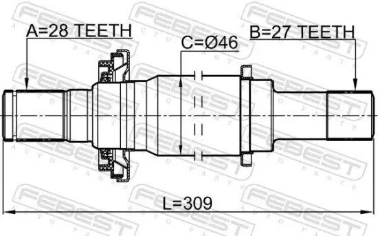 Antriebswelle Vorderachse rechts FEBEST 0412-NA4RH-KIT Bild Antriebswelle Vorderachse rechts FEBEST 0412-NA4RH-KIT
