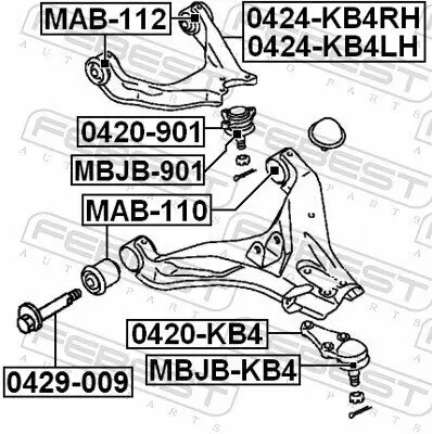 Trag-/Führungsgelenk Vorderachse oben FEBEST 0420-901 Bild Trag-/Führungsgelenk Vorderachse oben FEBEST 0420-901