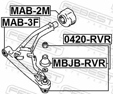 Trag-/Führungsgelenk Vorderachse unten FEBEST 0420-RVR Bild Trag-/Führungsgelenk Vorderachse unten FEBEST 0420-RVR