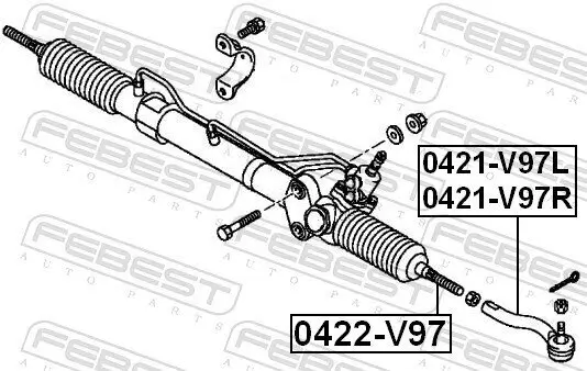 Spurstangenkopf Vorderachse rechts FEBEST 0421-V97R Bild Spurstangenkopf Vorderachse rechts FEBEST 0421-V97R