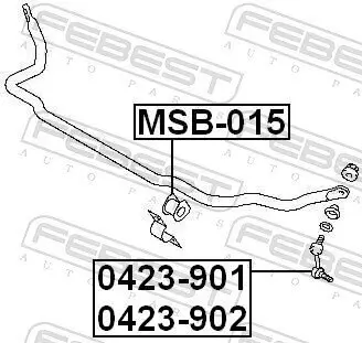 Stange/Strebe, Stabilisator Vorderachse links FEBEST 0423-901 Bild Stange/Strebe, Stabilisator Vorderachse links FEBEST 0423-901