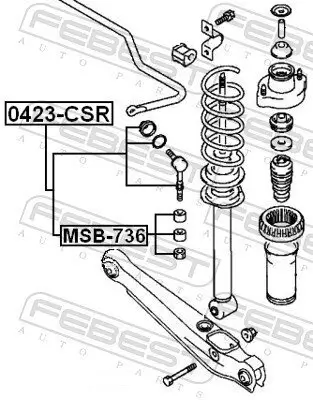 Stange/Strebe, Stabilisator Hinterachse FEBEST 0423-CSR Bild Stange/Strebe, Stabilisator Hinterachse FEBEST 0423-CSR
