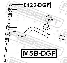 Stange/Strebe, Stabilisator Vorderachse FEBEST 0423-DGF Bild Stange/Strebe, Stabilisator Vorderachse FEBEST 0423-DGF
