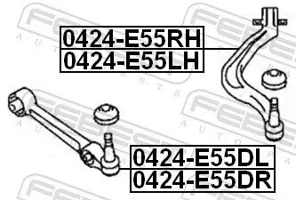 Lenker, Radaufhängung unten vorne links FEBEST 0424-E55LH Bild Lenker, Radaufhängung unten vorne links FEBEST 0424-E55LH