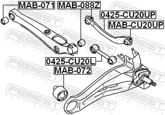 Lenker, Radaufhängung Hinterachse oben FEBEST 0425-CU20UP Bild Lenker, Radaufhängung Hinterachse oben FEBEST 0425-CU20UP