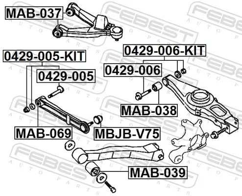 Sturzkorrekturschraubensatz FEBEST 0429-006-KIT Bild Sturzkorrekturschraubensatz FEBEST 0429-006-KIT