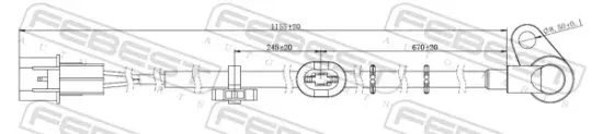 Sensor, Raddrehzahl Vorderachse links FEBEST 04606-001 Bild Sensor, Raddrehzahl Vorderachse links FEBEST 04606-001