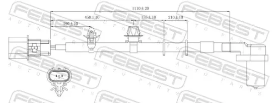 Sensor, Raddrehzahl Vorderachse rechts FEBEST 04606-002 Bild Sensor, Raddrehzahl Vorderachse rechts FEBEST 04606-002