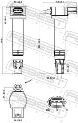 Zündspule FEBEST 04640-002 Bild Zündspule FEBEST 04640-002