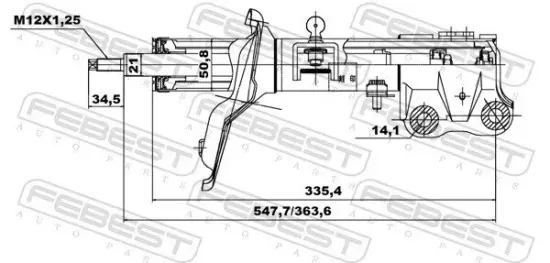 Stoßdämpfer Vorderachse rechts FEBEST 04660895FR Bild Stoßdämpfer Vorderachse rechts FEBEST 04660895FR