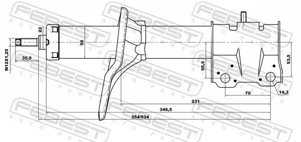 Stoßdämpfer FEBEST 04665579F Bild Stoßdämpfer FEBEST 04665579F