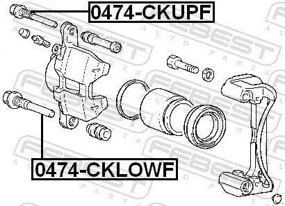 Führungsbolzen, Bremssattel Vorderachse unten FEBEST 0474-CKLOWF Bild Führungsbolzen, Bremssattel Vorderachse unten FEBEST 0474-CKLOWF
