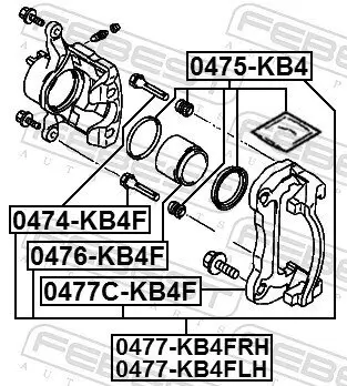 Führungsbolzen, Bremssattel FEBEST 0474-KB4F Bild Führungsbolzen, Bremssattel FEBEST 0474-KB4F