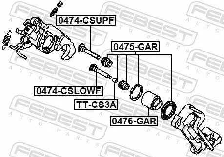 Reparatursatz, Bremssattel Hinterachse FEBEST 0475-GAR Bild Reparatursatz, Bremssattel Hinterachse FEBEST 0475-GAR