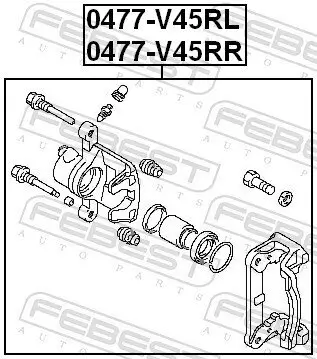 Bremssattel Hinterachse links FEBEST 0477-V45RL Bild Bremssattel Hinterachse links FEBEST 0477-V45RL
