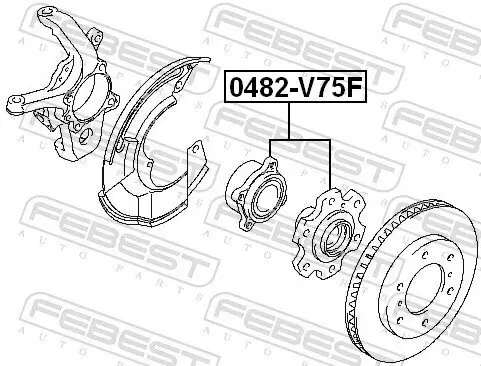 Radnabe Vorderachse FEBEST 0482-V75F Bild Radnabe Vorderachse FEBEST 0482-V75F