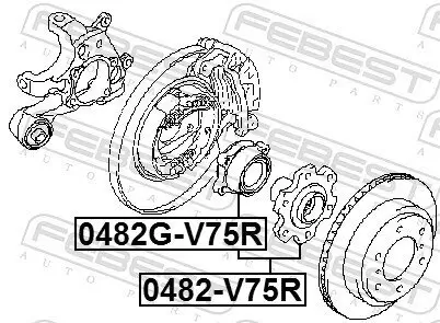 Radnabe Hinterachse FEBEST 0482G-V75R Bild Radnabe Hinterachse FEBEST 0482G-V75R