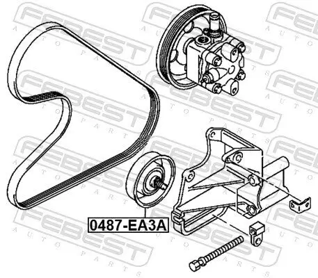 Spannrolle, Keilrippenriemen FEBEST 0487-EA3A Bild Spannrolle, Keilrippenriemen FEBEST 0487-EA3A