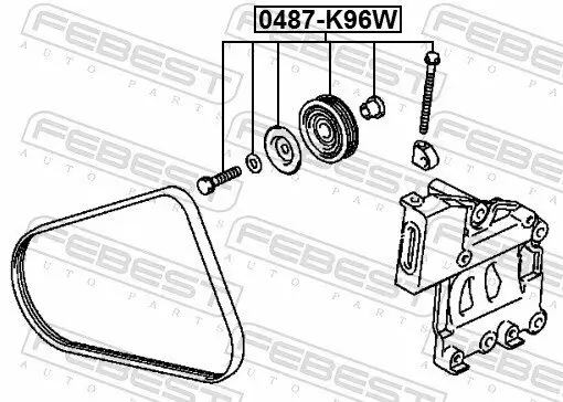 Spannrolle, Keilrippenriemen FEBEST 0487-K96W Bild Spannrolle, Keilrippenriemen FEBEST 0487-K96W