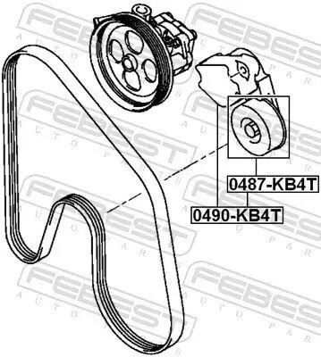Spannrolle, Keilrippenriemen FEBEST 0487-KB4T Bild Spannrolle, Keilrippenriemen FEBEST 0487-KB4T