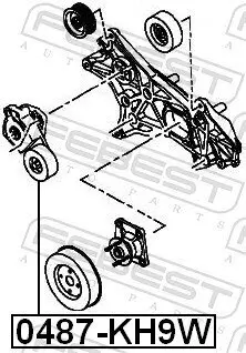 Spannrolle, Keilrippenriemen FEBEST 0487-KH9W Bild Spannrolle, Keilrippenriemen FEBEST 0487-KH9W