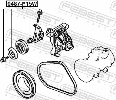 Spannrolle, Keilrippenriemen FEBEST 0487-P15W Bild Spannrolle, Keilrippenriemen FEBEST 0487-P15W