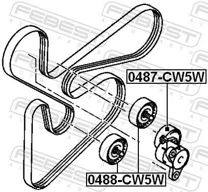 Umlenk-/Führungsrolle, Keilrippenriemen FEBEST 0488-CW5W Bild Umlenk-/Führungsrolle, Keilrippenriemen FEBEST 0488-CW5W