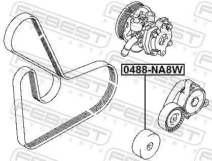 Umlenk-/Führungsrolle, Keilrippenriemen FEBEST 0488-NA8W Bild Umlenk-/Führungsrolle, Keilrippenriemen FEBEST 0488-NA8W