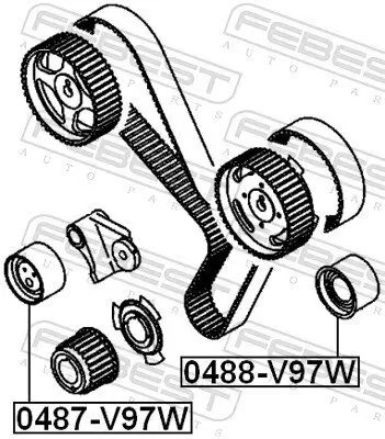 Umlenk-/Führungsrolle, Zahnriemen FEBEST 0488-V97W Bild Umlenk-/Führungsrolle, Zahnriemen FEBEST 0488-V97W