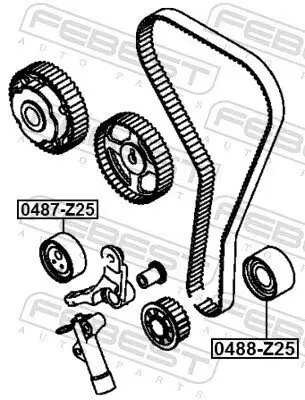 Umlenk-/Führungsrolle, Keilrippenriemen FEBEST 0488-Z25 Bild Umlenk-/Führungsrolle, Keilrippenriemen FEBEST 0488-Z25